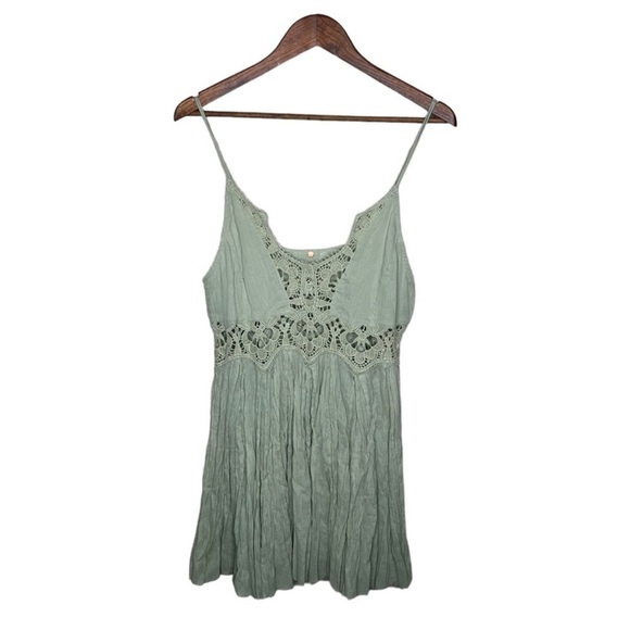 Free People Scales Green Ilektra Slip Mini Dress - Picture 4 of 14